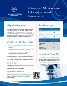 Water and Wastewater Rate Adjustment Effective January 2025
